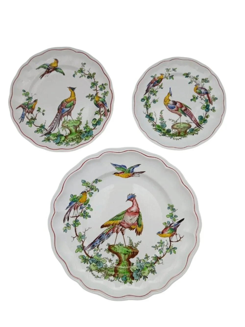 Spode Chelsea Bird Thin Red Line 6pc 2 Place Settings Plates England